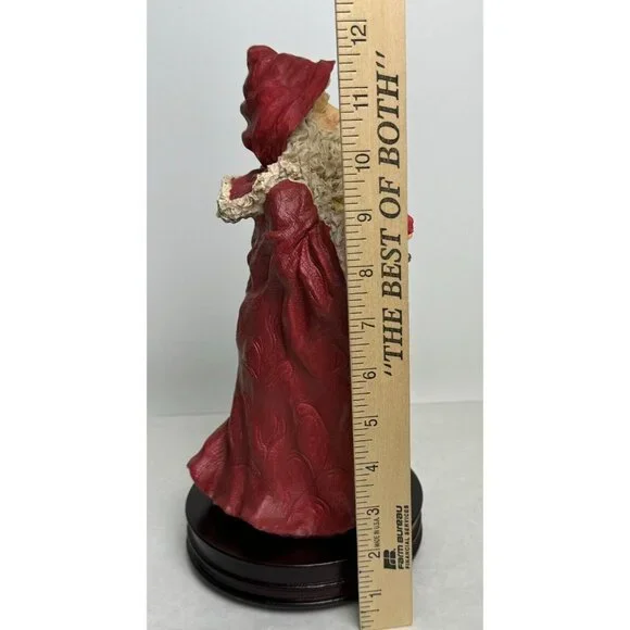 Vtg Musical Santa Figurine Wooden Base 12" Tall O Tannenbaum Wind Up Red Cape - Picture 11 of 16